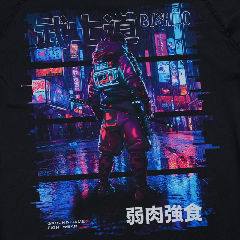 GroundGame Cyber Samurai RASHGUARD-BLACK